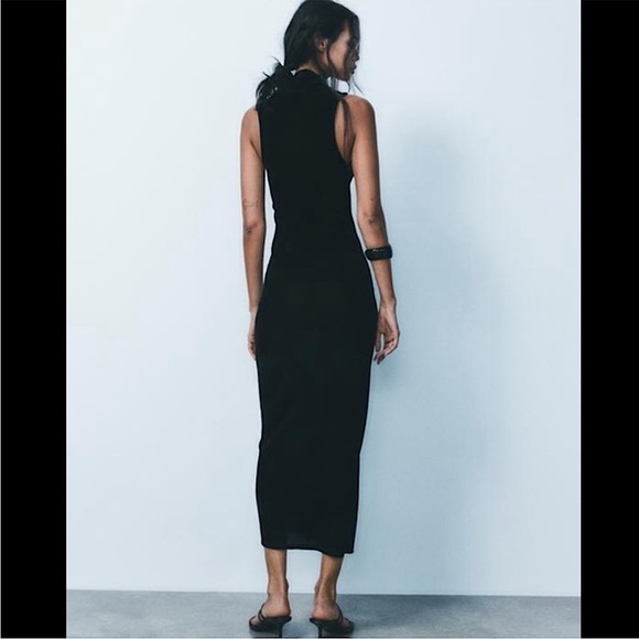 NWT Zara Velvet Midi Dress - Picture 4 of 13